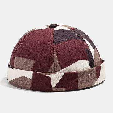 Collrown Men's Landlord Chapeau Summer Street Trends Melon Cap Vintage Innocent Metal Standard Brimless Chapeaux