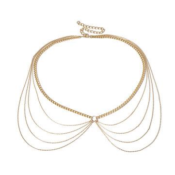 Ornement de taille de ceinture géométrique à chaîne mince Taille de chaîne de gland en forme de U exagéré
