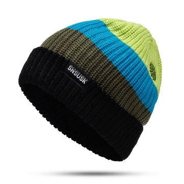 Bonnet en tricot chaud arc-en-ciel