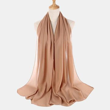 Pure Color Ethnic Wind Chiffon Turban Turban Muslim Turban Scarf
