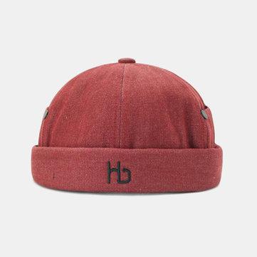 Chapeau sans tête Chapeau de crâne de broderie lettre couleur unie
