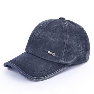 Casquette Lavable Coton Mélangé Chapeau Ajustable Baseball Style Golf Hip-hop Pour Extérieur