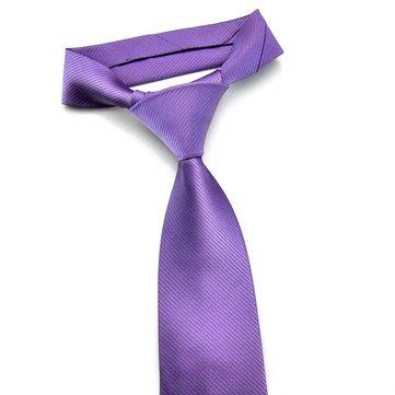 Pensee Polyester Silk Solid Stripe Formal Ties for Men