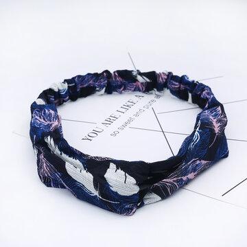Imprimer Elastic Hair Bande mousseline de soie soie bandeau accessoires de cheveux en plein air