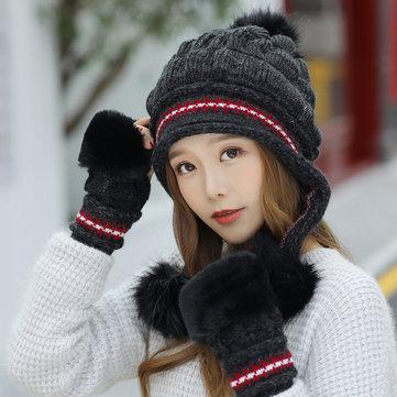 Ensemble d'hiver en bonnet et gant assorti