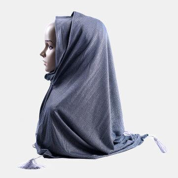 Écharpe en tricot de couleur unie Hijab musulman