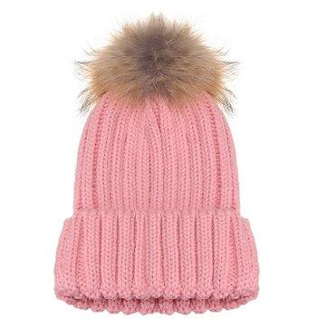 Winter Women Fur Ball Winter Fur Ball Beanie Beret Beanie
