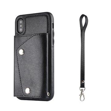 Étui de téléphone de portefeuille de portefeuille de carte de mode en cuir