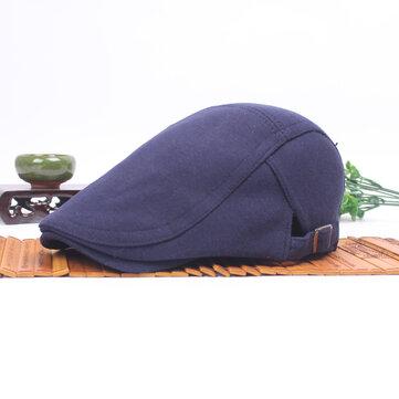 Chapeau Unisexe Coton Mélangé Casquette Plate Duckbill Golf Style Coursier Cabbie