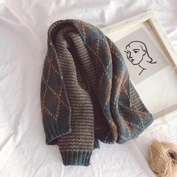 Écharpe en laine de style vintage écharpe chaude en tricot