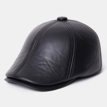 Casquette de baseball en cuir véritable vintage casquette extérieure coupe-vent