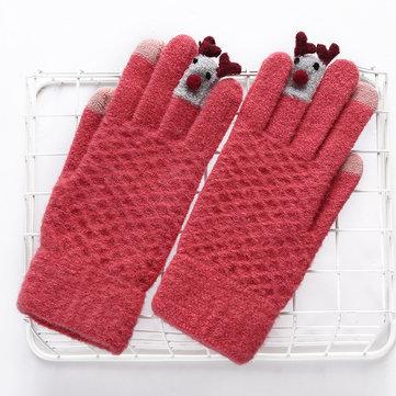 Gants de Noël en tricot Gants d'extérieur à écran tactile