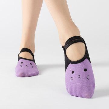 Chaussettes bateau en cuir Ballet en dentelle Yoga Chaussettes Chaussettes à enfiler