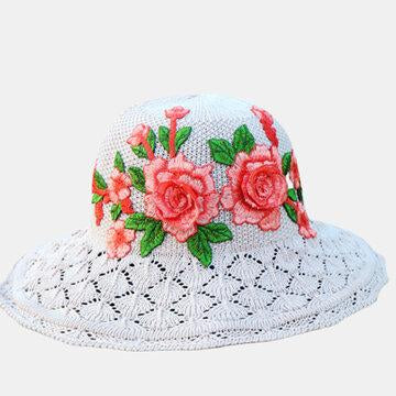 Chapeau de soleil brodé respirant creux