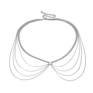 Ornement de taille de ceinture géométrique à chaîne mince Taille de chaîne de gland en forme de U exagéré
