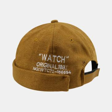 Chapeaux Brimless Solid Color Lettre Broderie Skull Caps