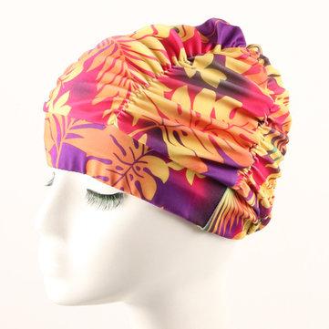 Plus Bonnet de bain fleur plissé taille plissée en tissu
