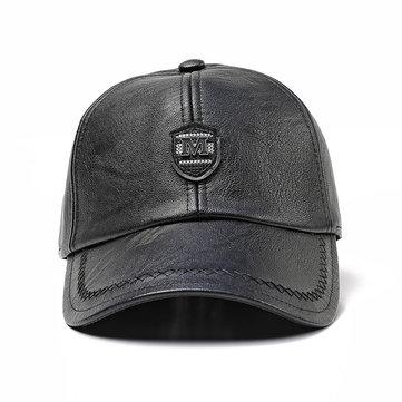 Casquette de baseball en cuir artificiel Pu en hiver solide