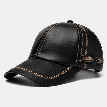 Boutons Lettre Broderie Casquette de baseball en similicuir