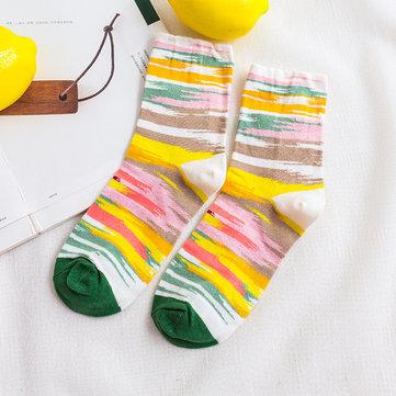 Chaussettes de tube moyen respirant en coton fin