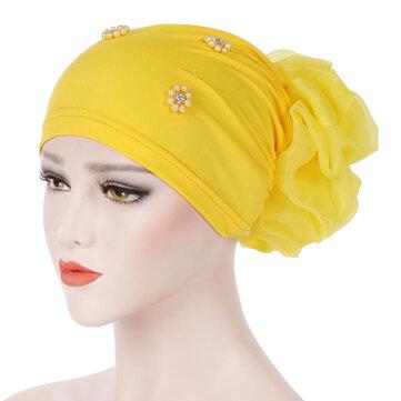 Casquette en coton perlé de couleur unie