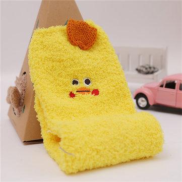 Motif de dessin animé mignon en molleton corail floues chaussettes chaussettes de plancher bonneterie