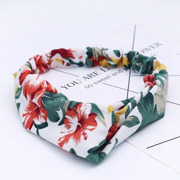 Imprimer Elastic Hair Bande mousseline de soie soie bandeau accessoires de cheveux en plein air