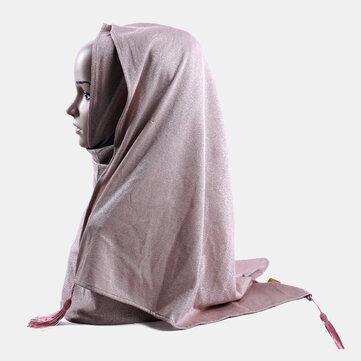 Écharpe en tricot de couleur unie Hijab musulman