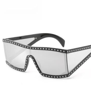 Lunettes de soleil carrées Siamese Windshield Sunglasses Diamond