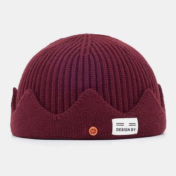Bonnet tricoté Bonnet en cuir Melon en laine Casquettes de crâne
