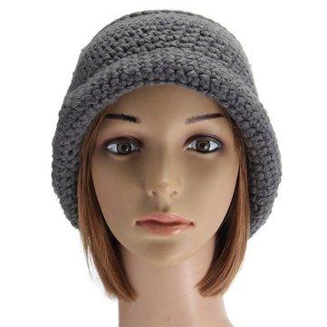 Bonnet de bonnet tricoté au crochet en laine filée au crochet épais bonnet de ski thermique en laine épaisse