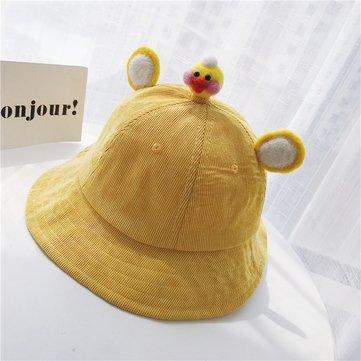 Chapeau de seau en velours côtelé oreilles de lapin mignons