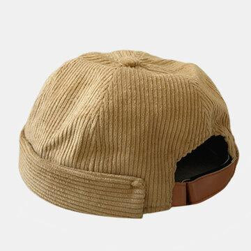 Chapeau en cuir de melon de couleur unie automne et chapeau chaud de propriétaire d'hiver
