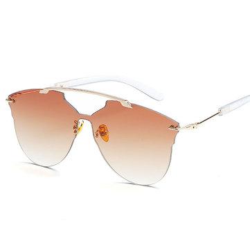 Lunettes de Soleil Décontractées Mince à La Mode avec Monture en Métal Anti-UV HD pour Extérieur