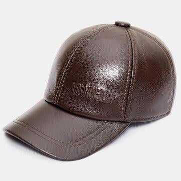 Casquettes d'extérieur vintage en cuir véritable