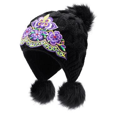Bonnet tricoté chaud ethnique