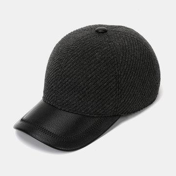 Casquette de baseball en sergé de laine noir et gris