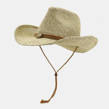 Chapeau de Cowboy Western Cowboy Straw Hat Bowler Hat