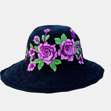 Chapeau de soleil brodé respirant creux