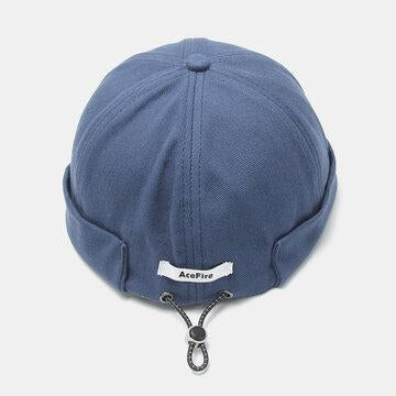 Bonnet de couleur unie Retro Drawstring Skull Hat