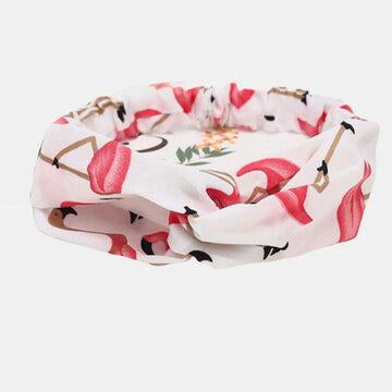 Imprimer cheveux élastiques Bande mousseline de soie soie bandeau croix bandeau accessoires de cheveux en plein air
