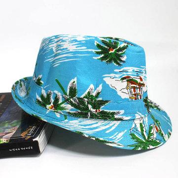 Chapeau de seau de soleil en tissu à motif de plage