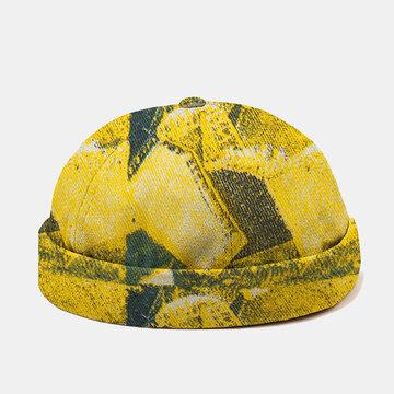 Casquette de crâne décontractée à motif de couleur patchwork uni