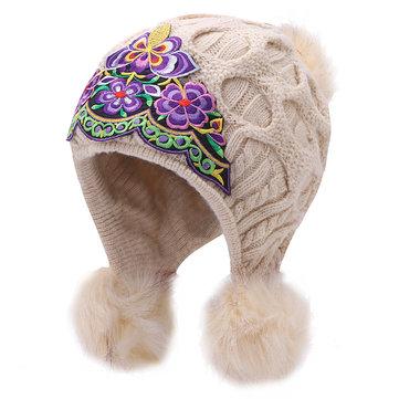 Bonnet tricoté chaud ethnique