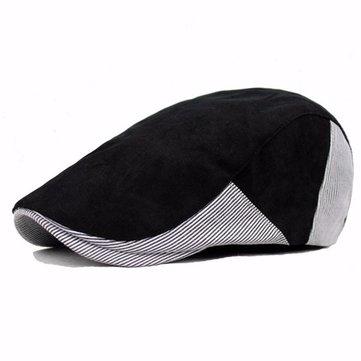 Béret mince ajustable en coton à rayures