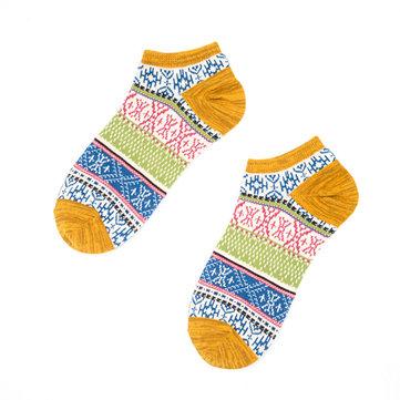 Chaussettes courtes en coton respirant à rayures confortables