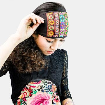 Multi-diamant ethnique bandeau broderie Vintage Floral Cap