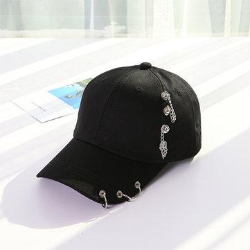 Casquettes de baseball unisexes décontractées avec anneau réglable en fer