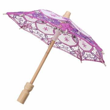 Parapluie Parasol Elégant En Dentelle De Broderie Pour La Soirée Prénuptiale Accessoire De Décoration