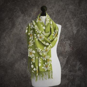 Écharpe chaude de modèle d'impression de couleur unie polyvalente élégante enveloppe de cou